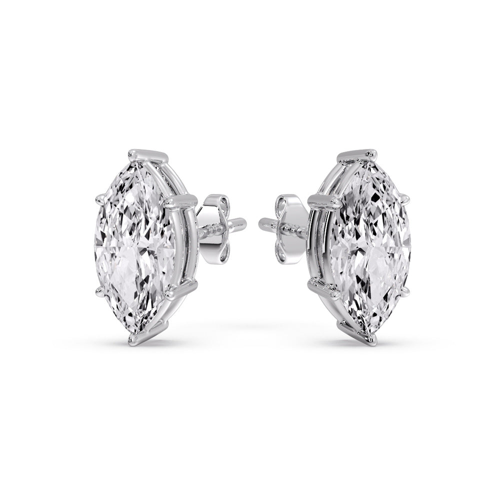 Marquise Diamond 6 Prong Stud Earrings