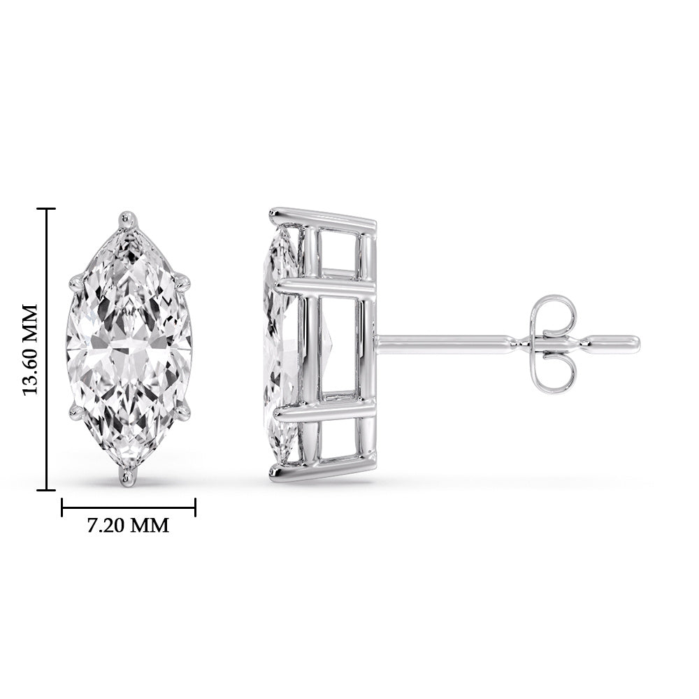 Marquise Diamond 6 Prong Stud Earrings