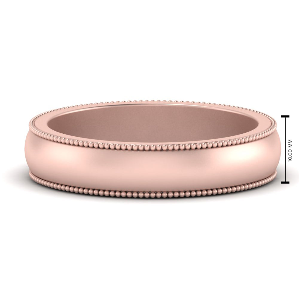 Milgrain Matte Finish Mens Band