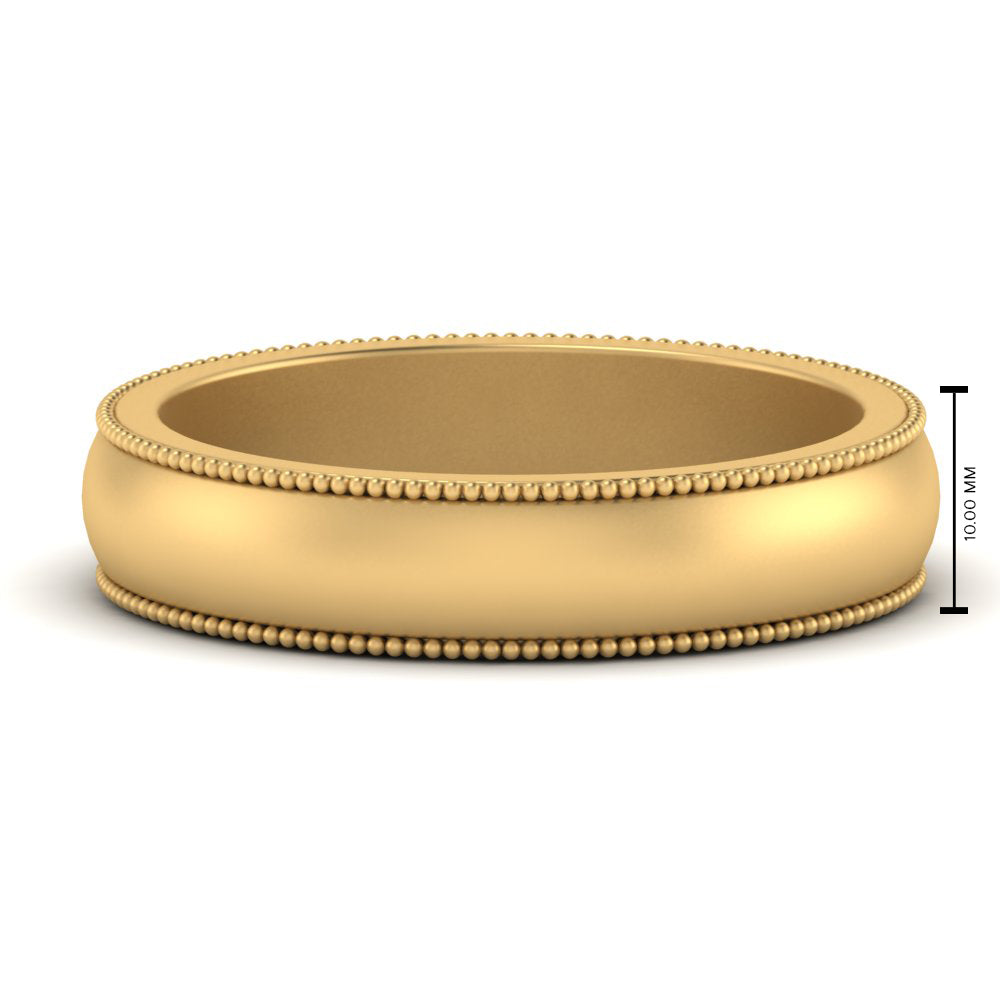 Milgrain Matte Finish Mens Band