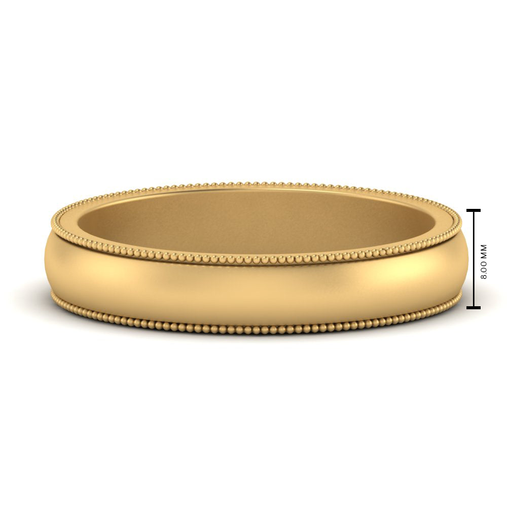 Milgrain Matte Finish Mens Band