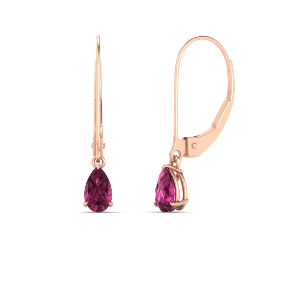 Minimalist Pear Drop Lever Back Earrings