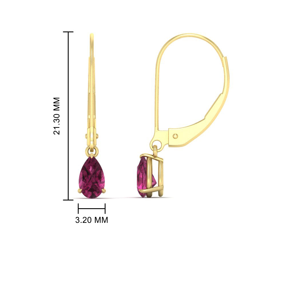 Minimalist Pear Drop Lever Back Earrings