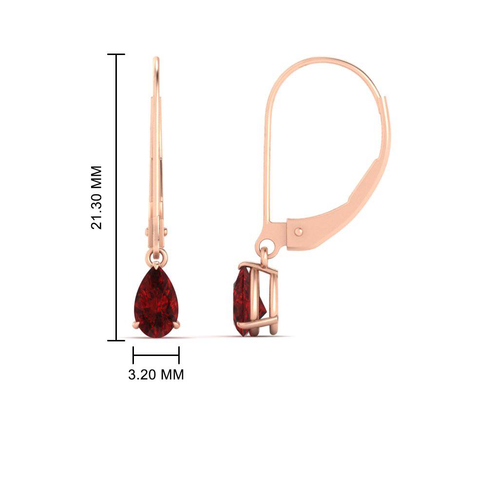 Minimalist Pear Drop Lever Back Earrings