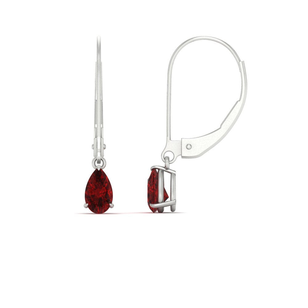 Minimalist Pear Drop Lever Back Earrings