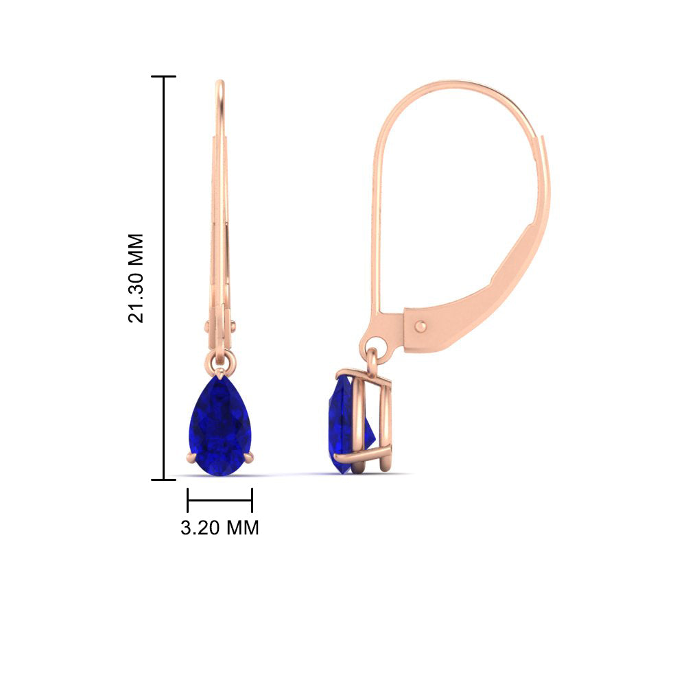 Minimalist Pear Drop Lever Back Earrings