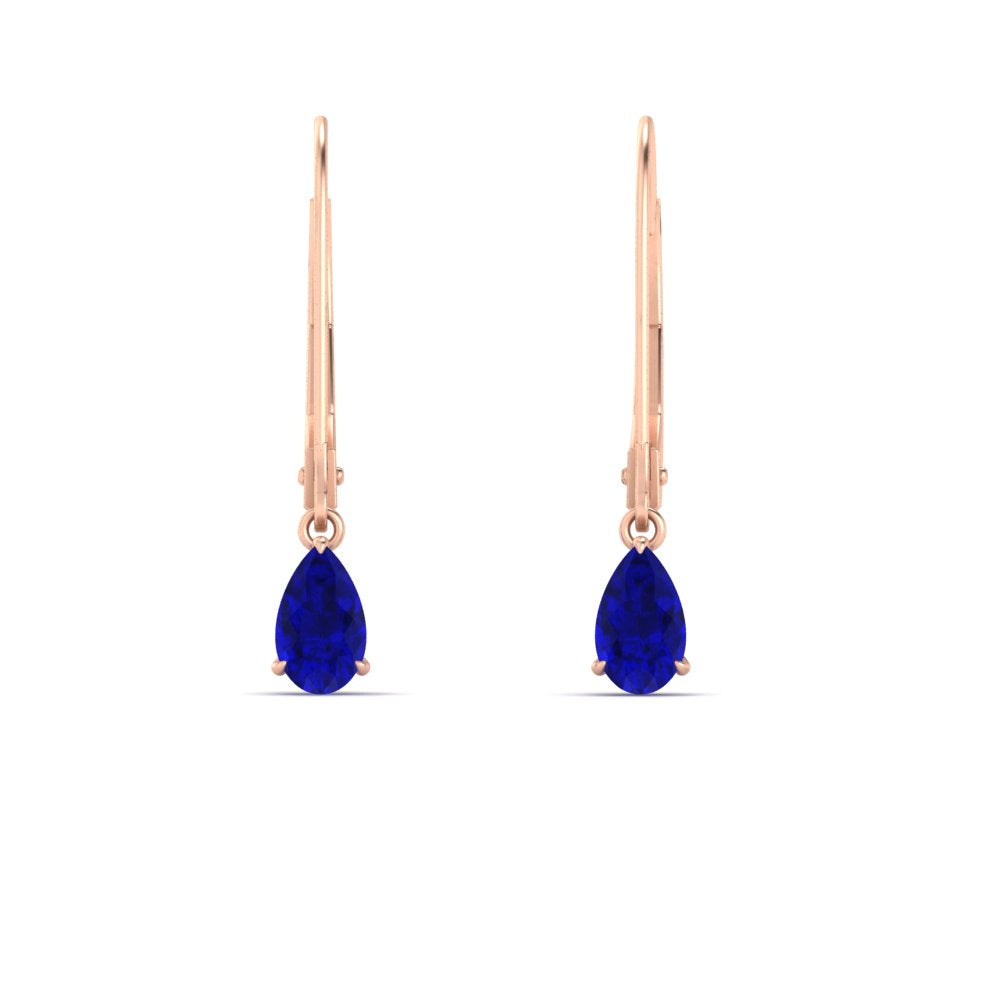Minimalist Pear Drop Lever Back Earrings