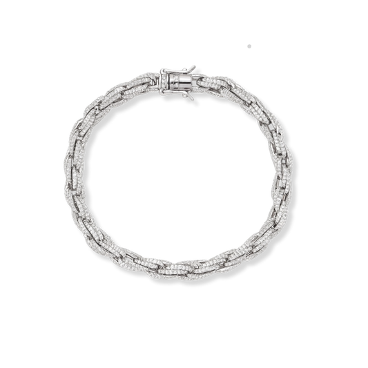 Moissanite 6mm Rope Bracelet 925 Sterling Silver