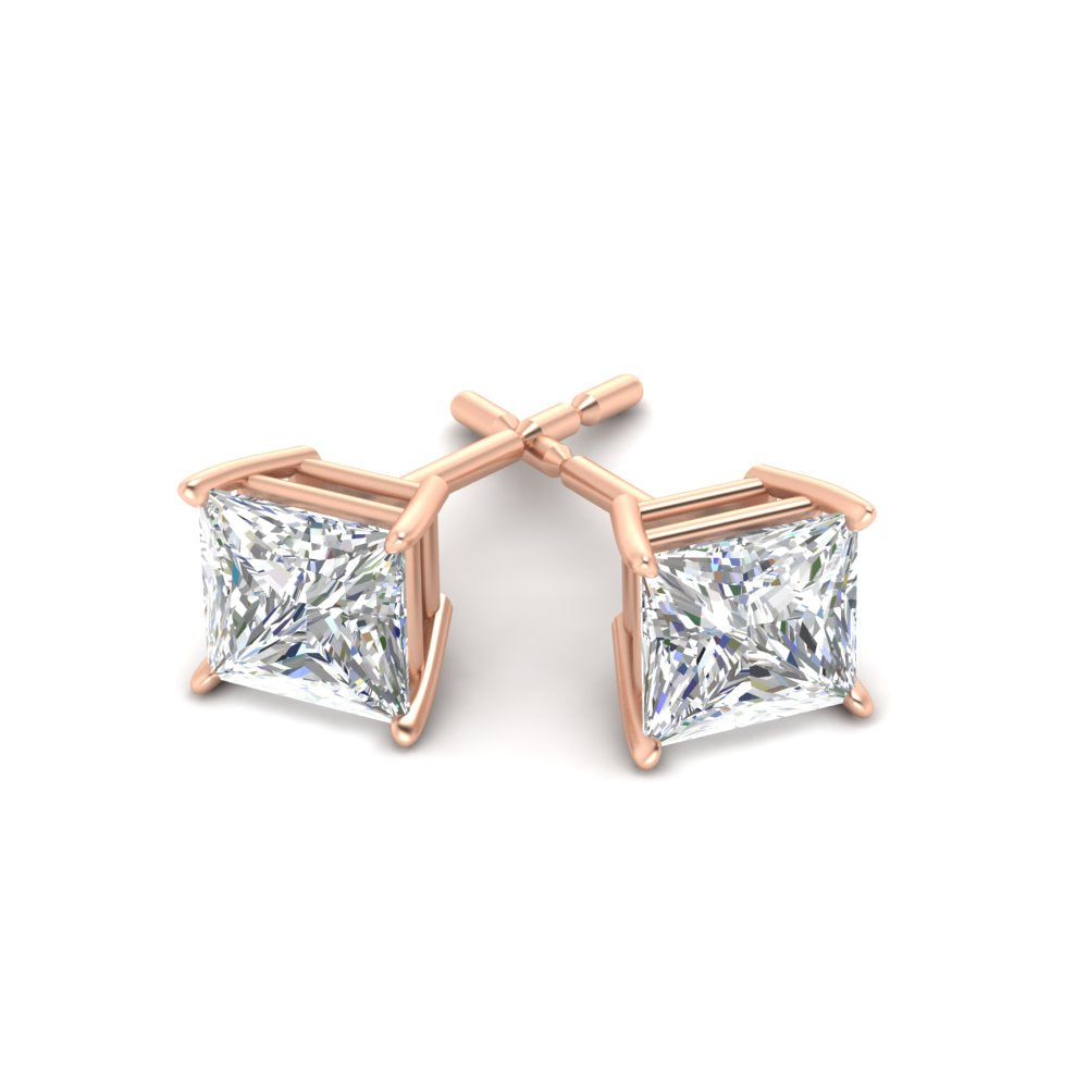 Princess Cut Diamond Stud Earring
