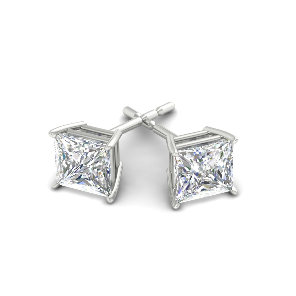 Princess Cut Diamond Stud Earring