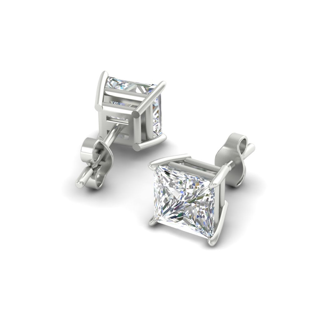 Princess Cut Diamond Stud Earring