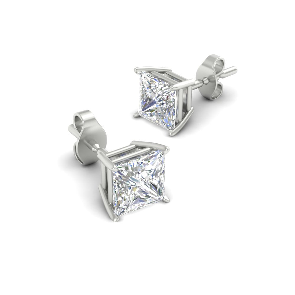 Princess Cut Diamond Stud Earring