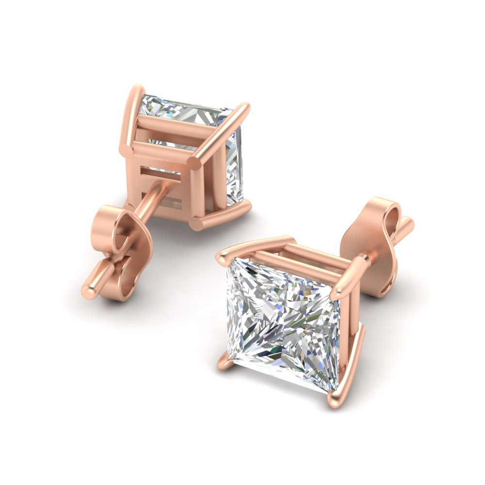 Princess Cut Diamond Stud Earring