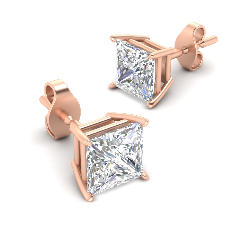 Princess Cut Diamond Stud Earring