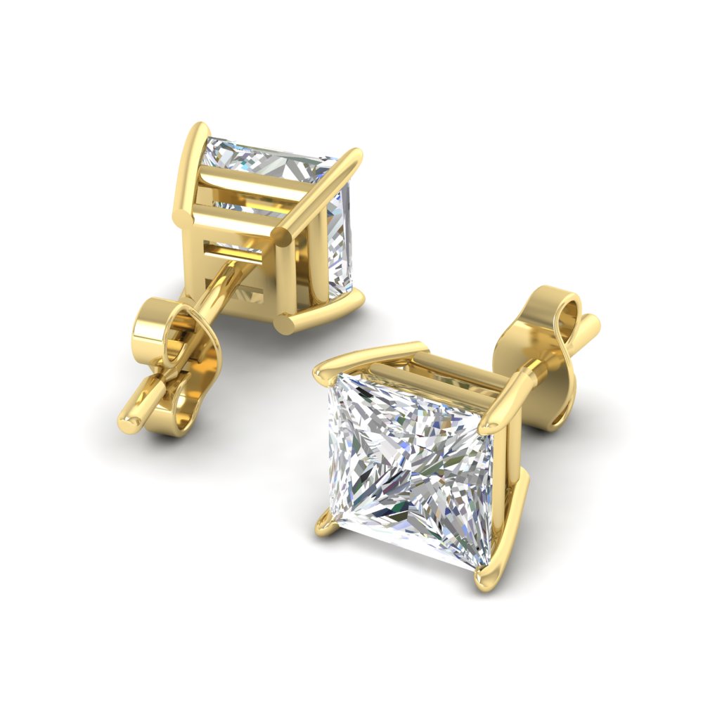 Princess Cut Diamond Stud Earring