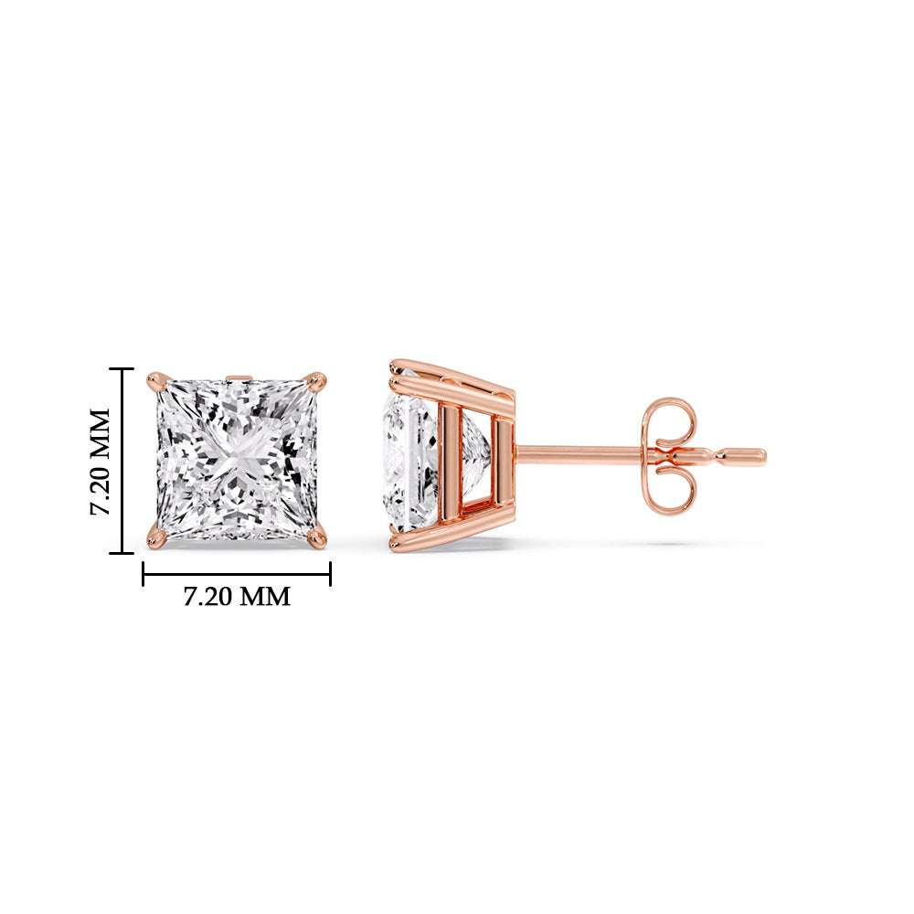 Princess Cut Diamond Stud Earring