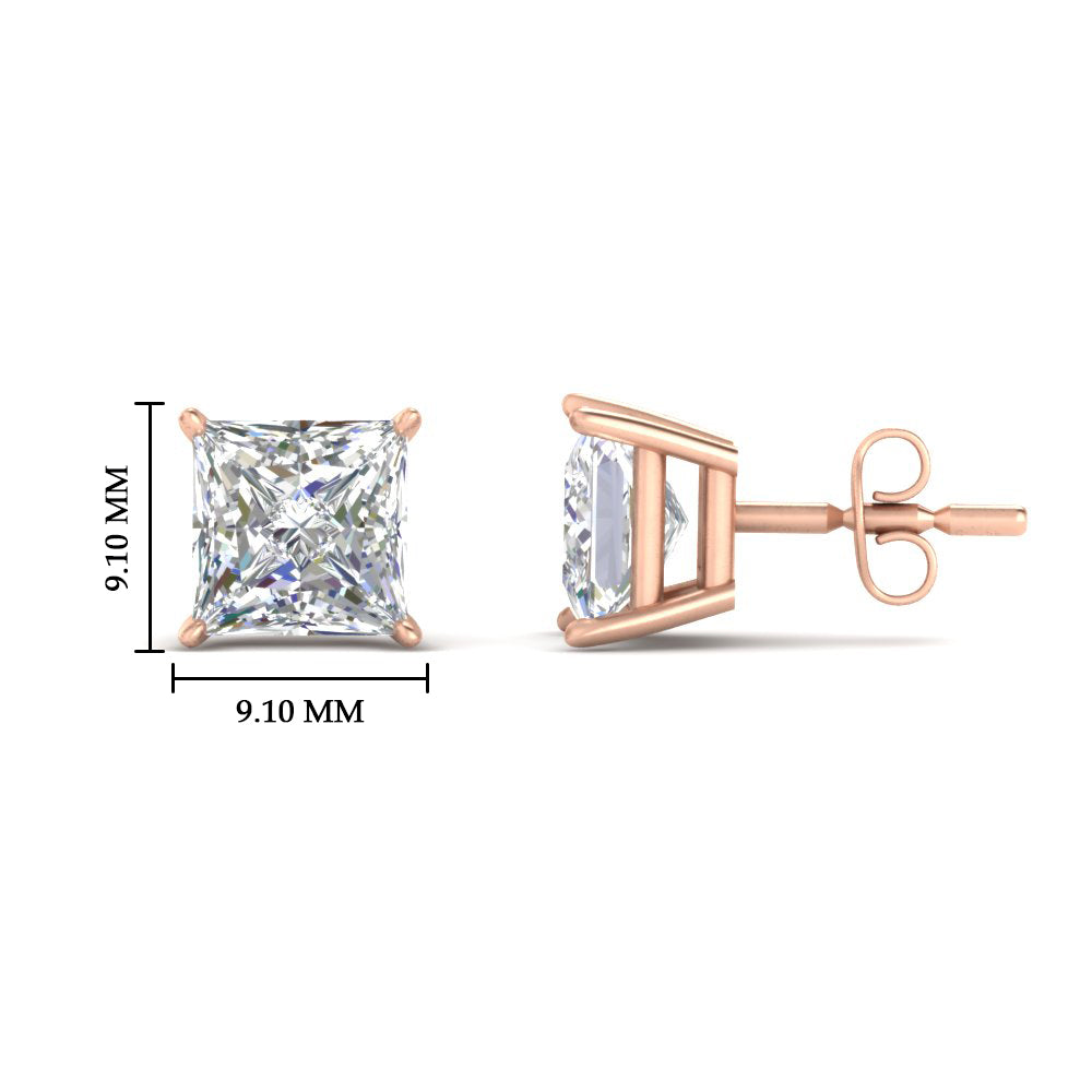 Princess Cut Diamond Stud Earring