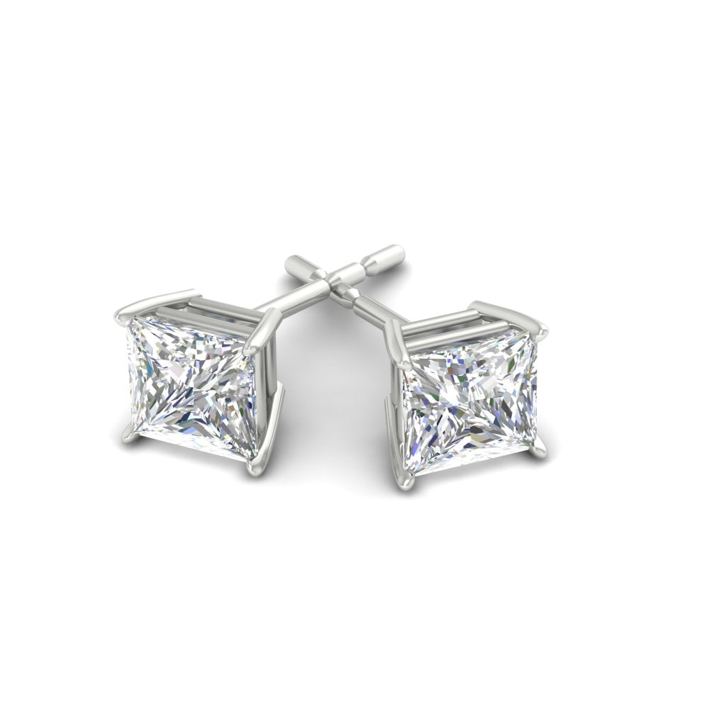 Princess Cut Diamond Stud Earring