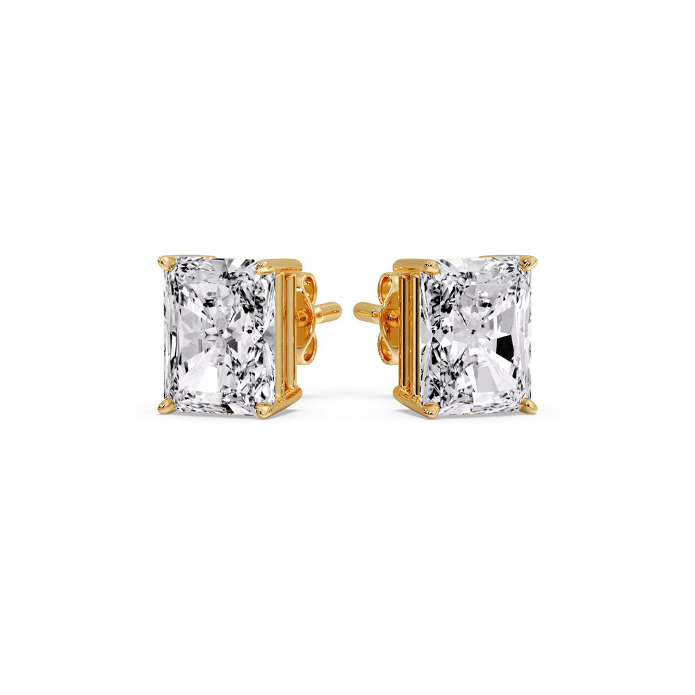 Radiant Diamond Basket Stud Earring