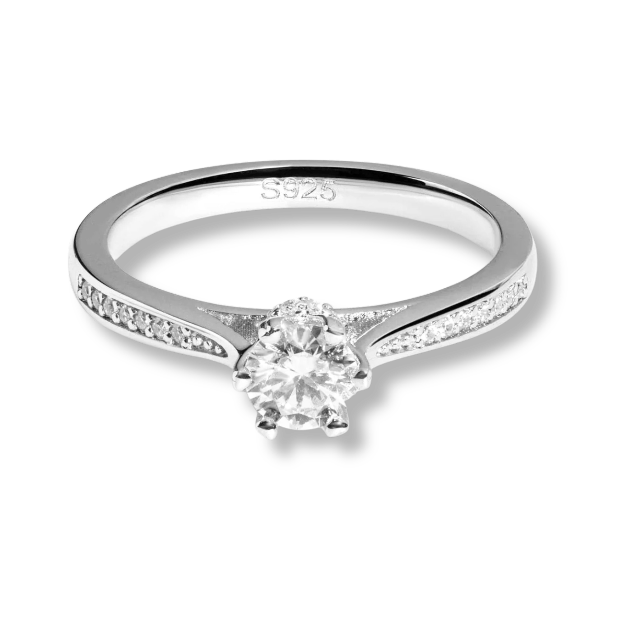 Secret Cathedral Hidden Halo Moissanite 0.7 TCW Women Engagement Ring - 925 Sterling Silver