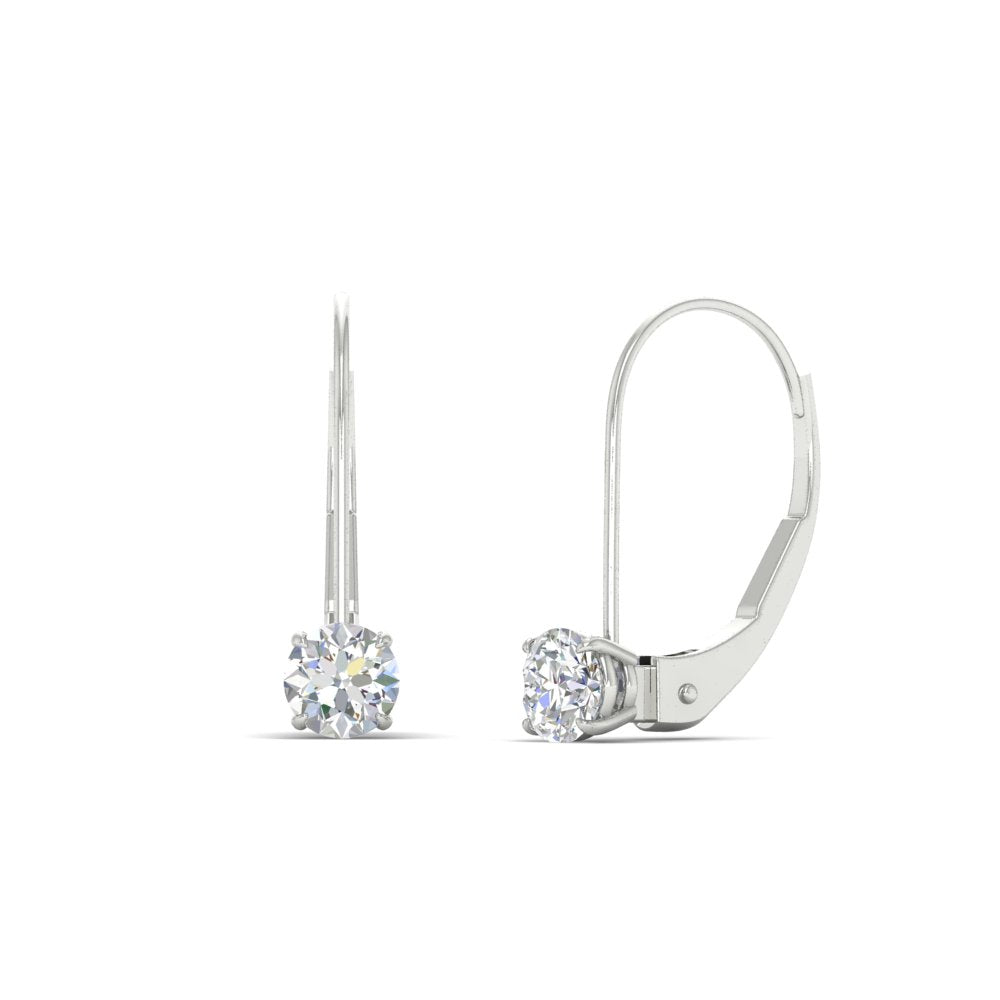 Small Round Diamond Studs Lever Back Earring