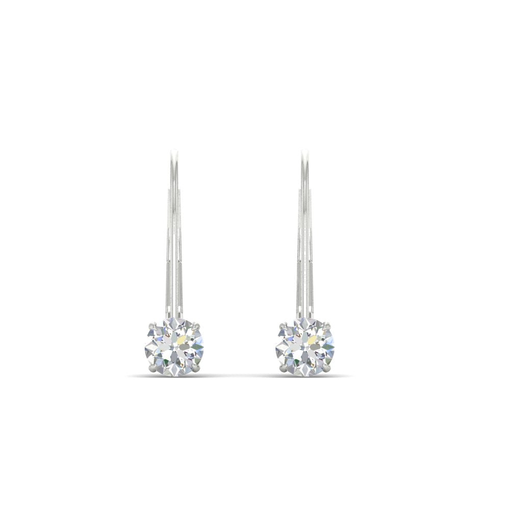 Small Round Diamond Studs Lever Back Earring