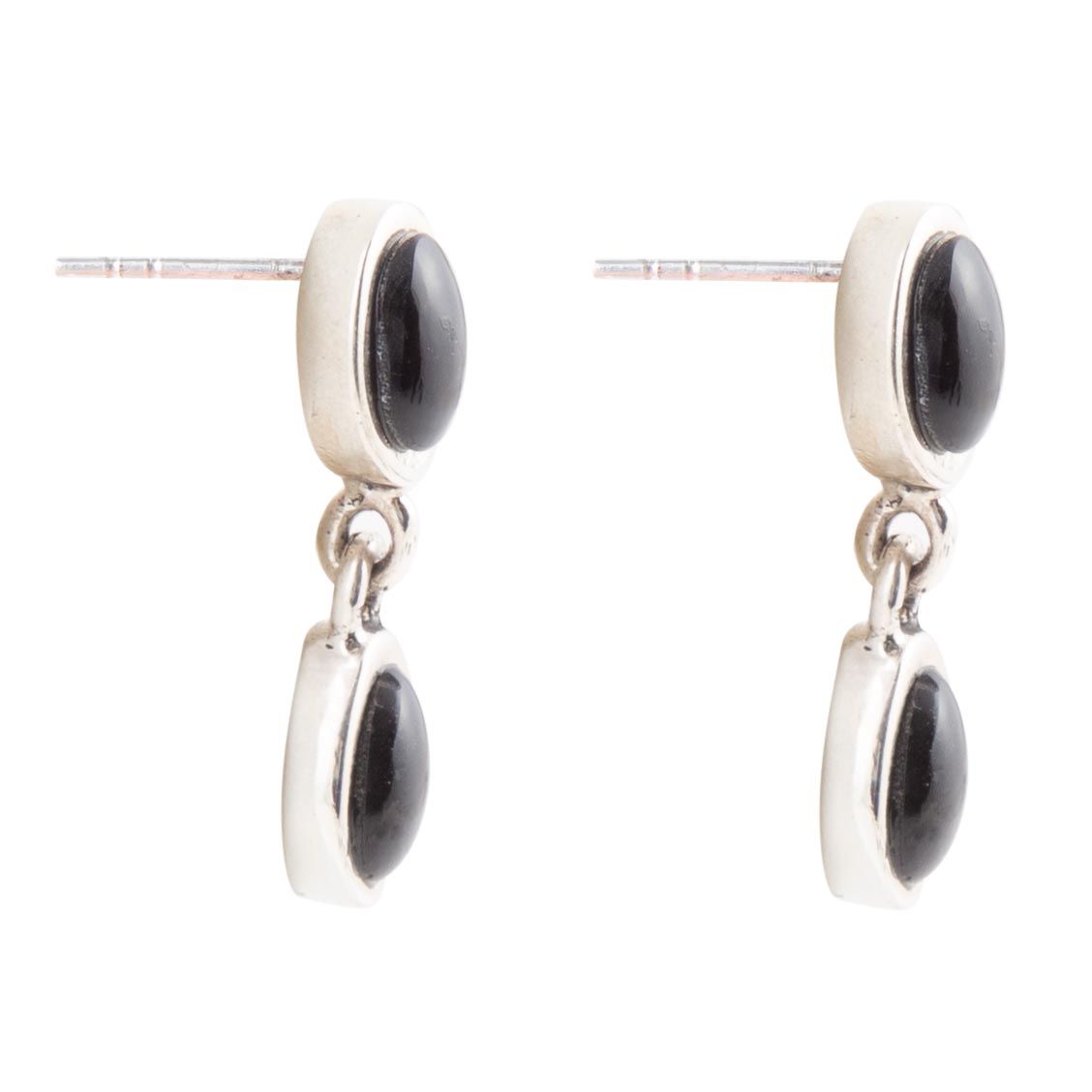 Sterling Silver Black Onyx Drop Earrings