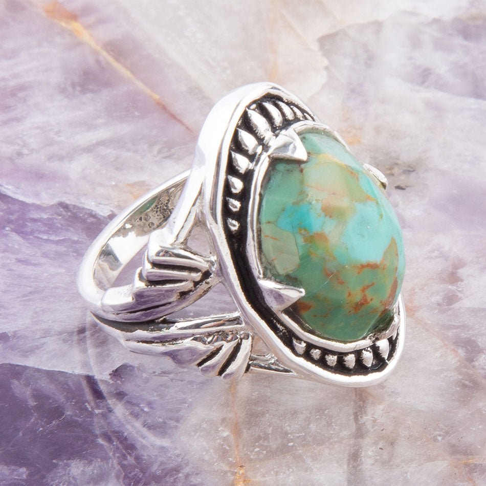 Sweet Dreams Faceted Blue Turquoise and Sterling Silver Ring