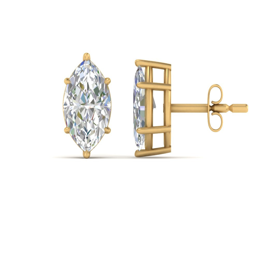 Marquise Diamond 6 Prong Stud Earrings