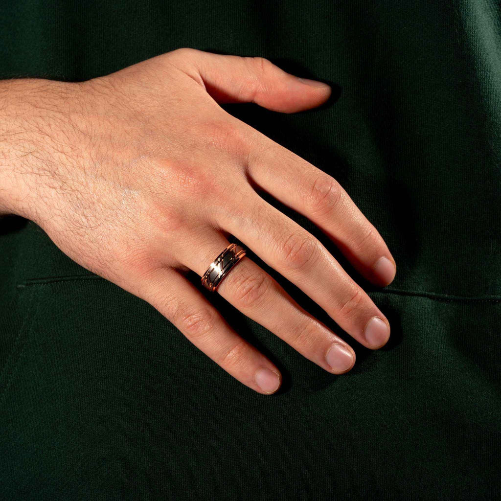 Rose Gold Tungsten Carbide Wedding Ring