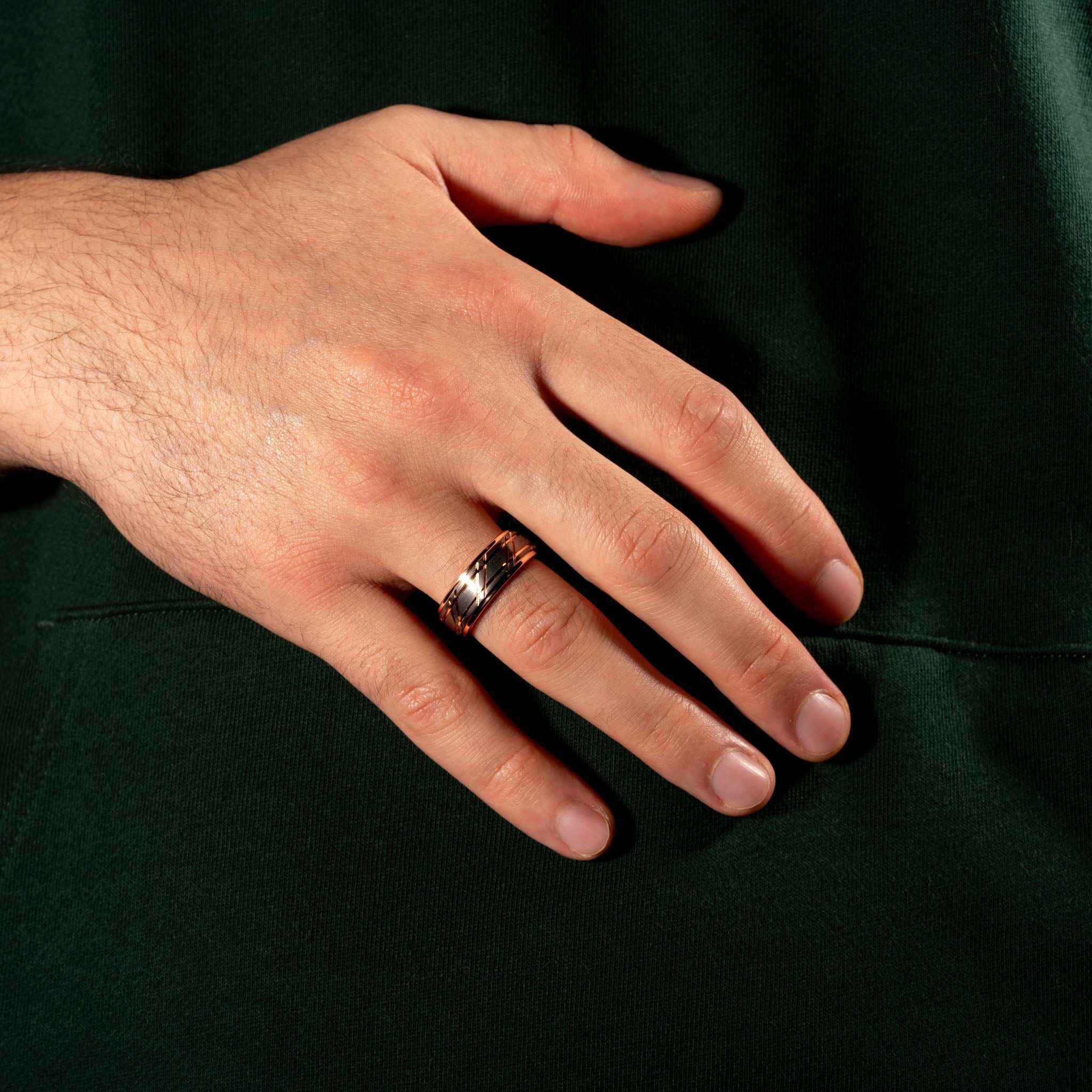 Rose Gold Tungsten Carbide Wedding Ring