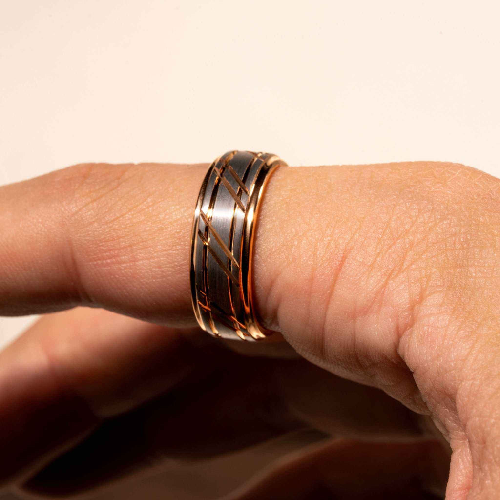 Rose Gold Tungsten Carbide Wedding Ring
