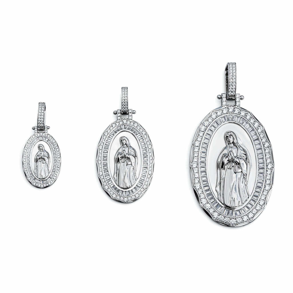 Virgin Mary Amulet Pendant 925 Sterling Silver