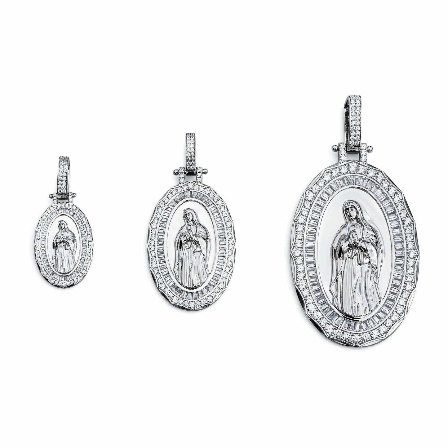 Virgin Mary Amulet Pendant 925 Sterling Silver